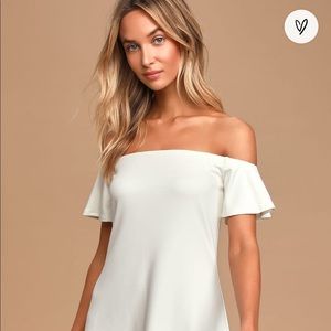 Lulu’s off the shoulder swing dress